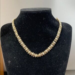 1.30.26-4 New Goldtone & Faux Pearl Women's Necklace (7”+2” extender) with box